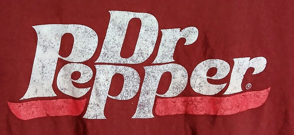 Dr Pepper Graphic Tee Shirt Mens XL Maroon Vintage Distressed Logo Short Sleeve